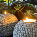 Neutral Spherical Tealight Holder Set